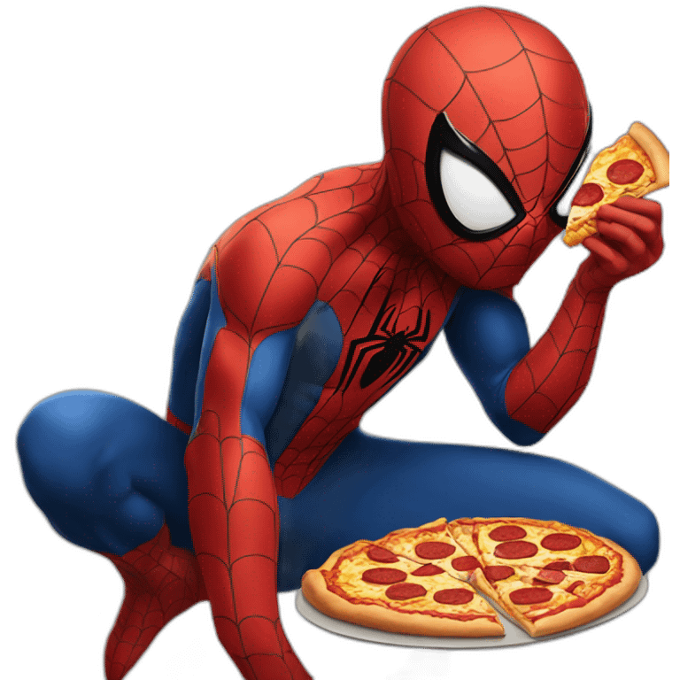 Spider man eating pizza emoji