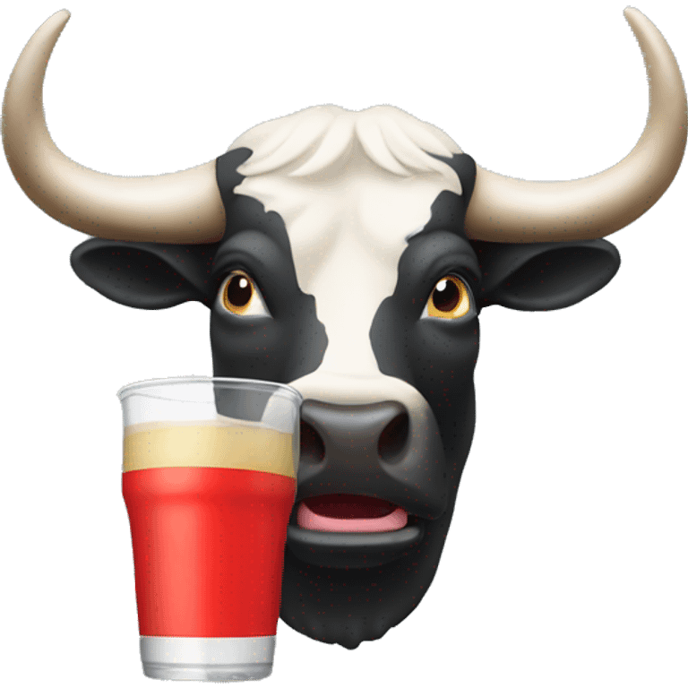 Bull drinking redbull emoji