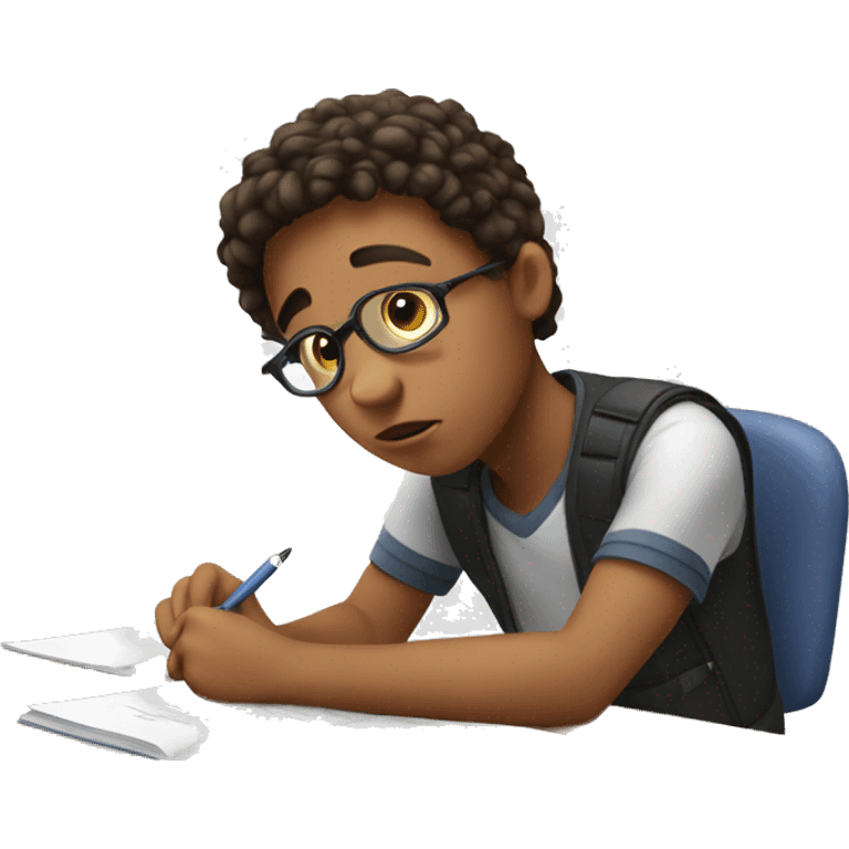 a teenager taking an exam emoji