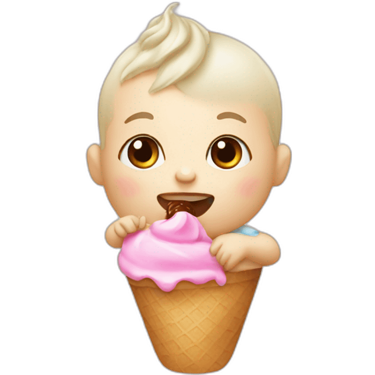 baby eating ice cream emoji