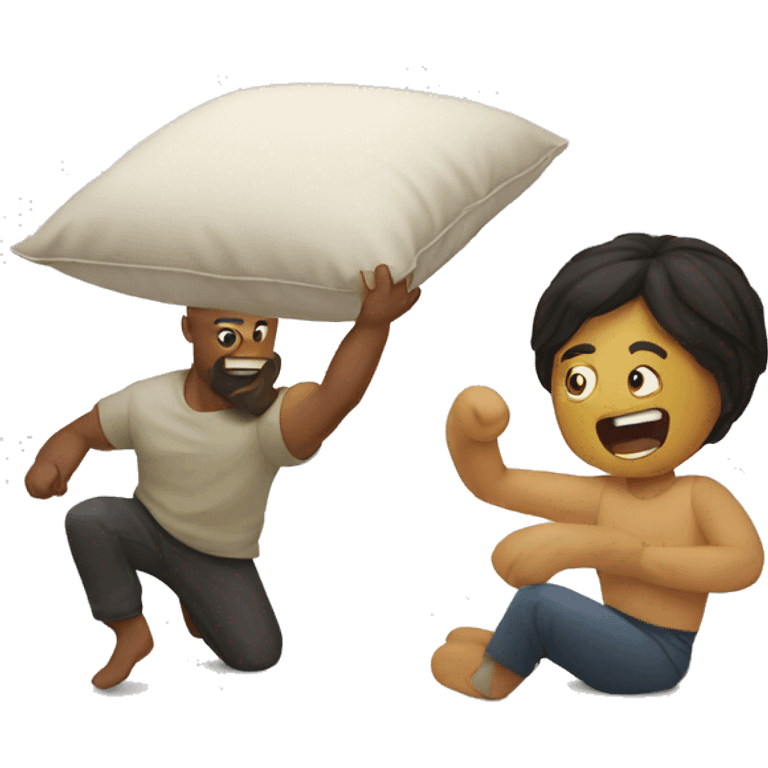 Pillow fight couple emoji