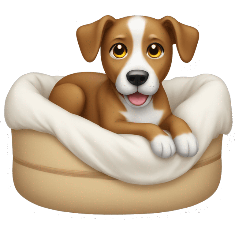 Dog in a bed emoji