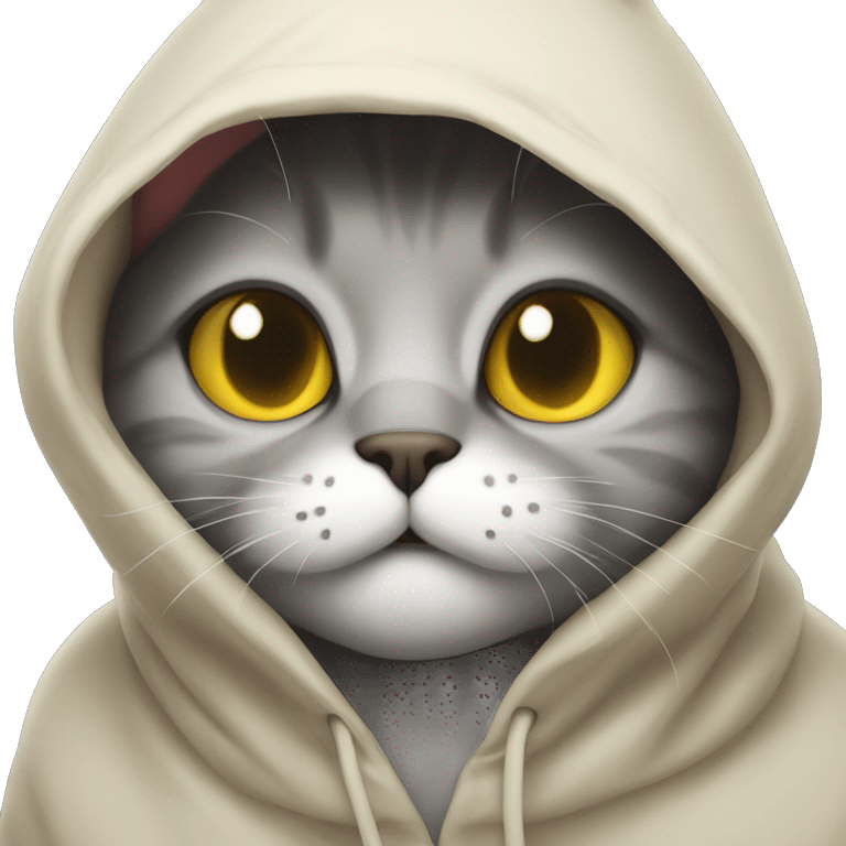 cat waering a hodie emoji