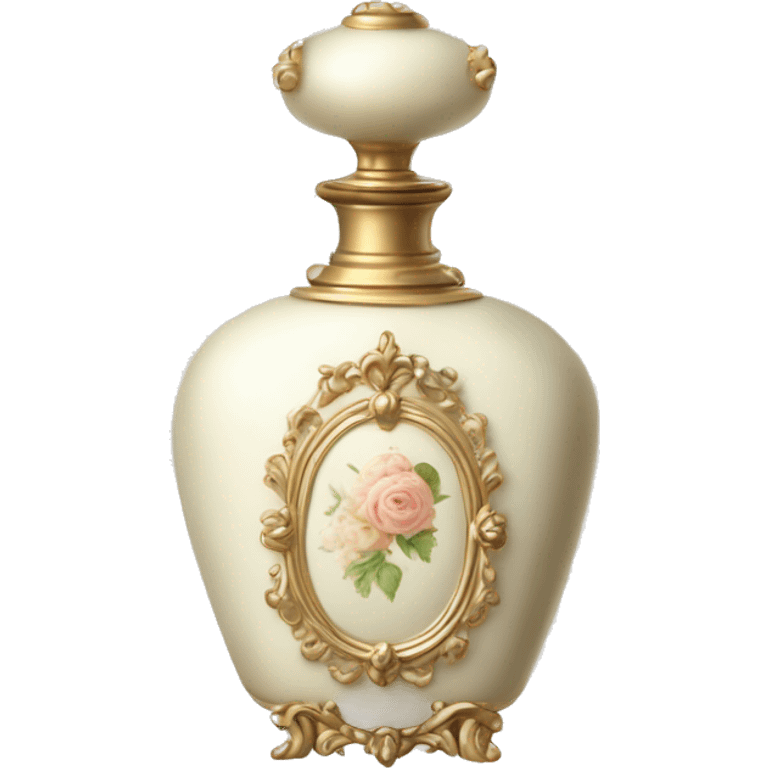 Vintage rococo perfume pale white emoji