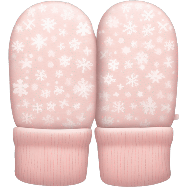 Pale pink Christmas mittens  emoji