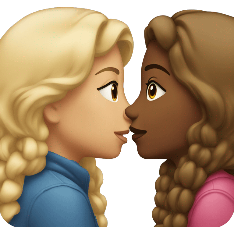 two girls kissing emoji