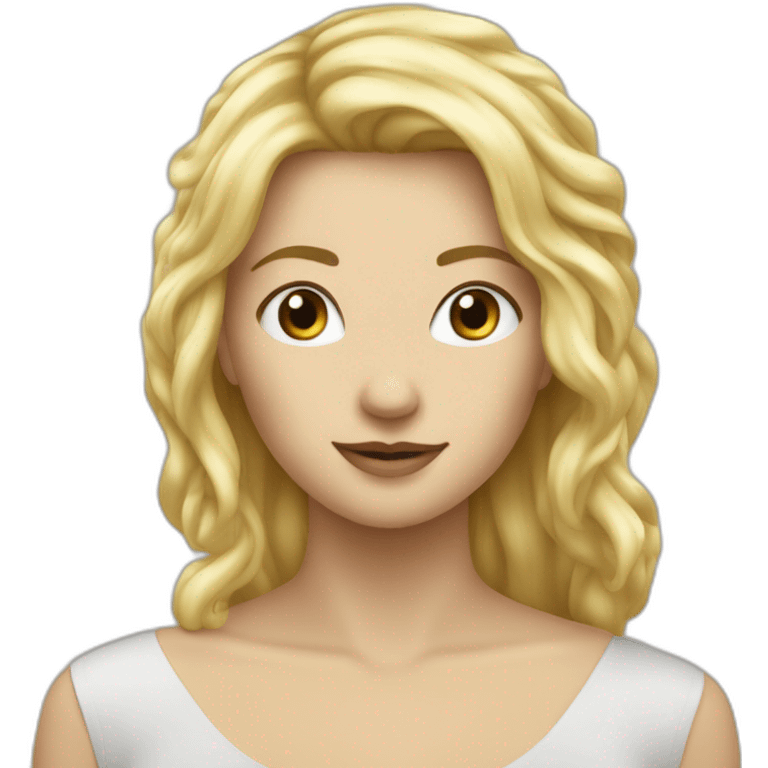 Woman With blond Haie Sittiche in Front of a micro emoji