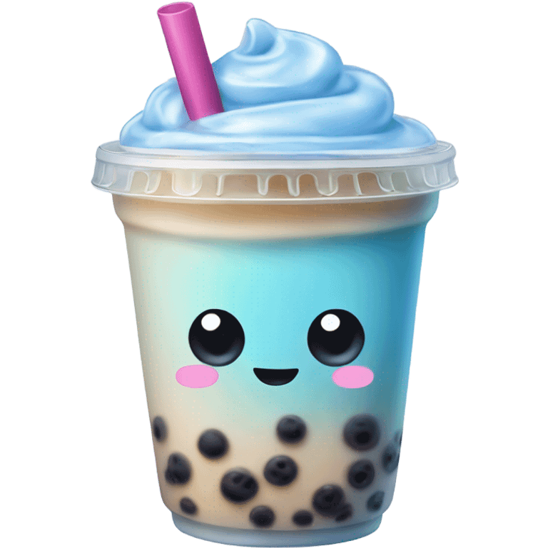 Pastel blue bubble tea emoji