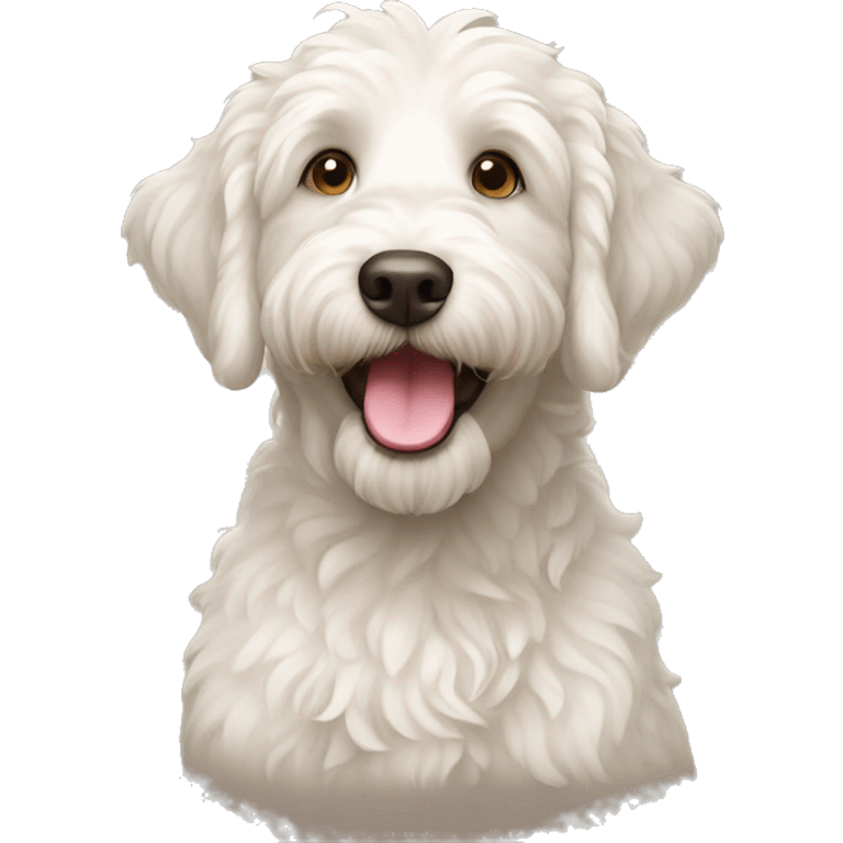 happy white labradoodle emoji