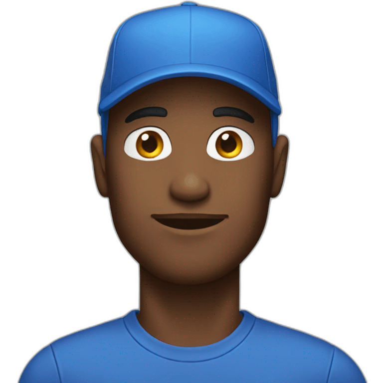 Men with a blue cap and tshirt emoji