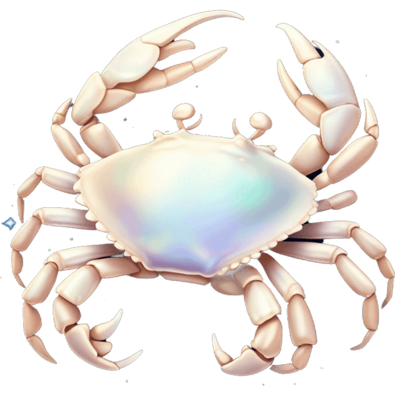 Realistic iridescent white opalescent Celestial cancer Crab water dreamy astrology moon stars starry emoji