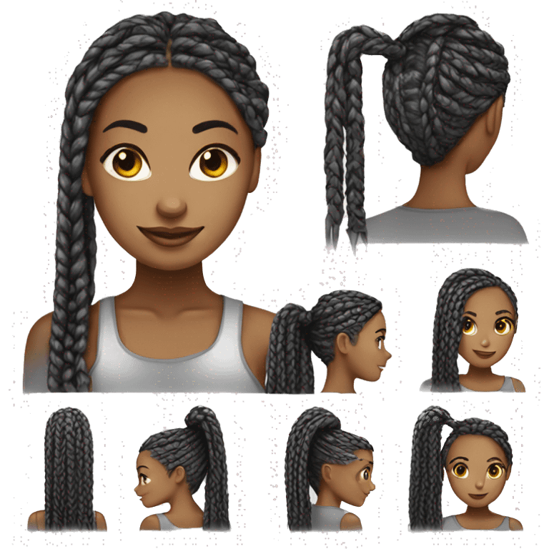 box braids white female  emoji