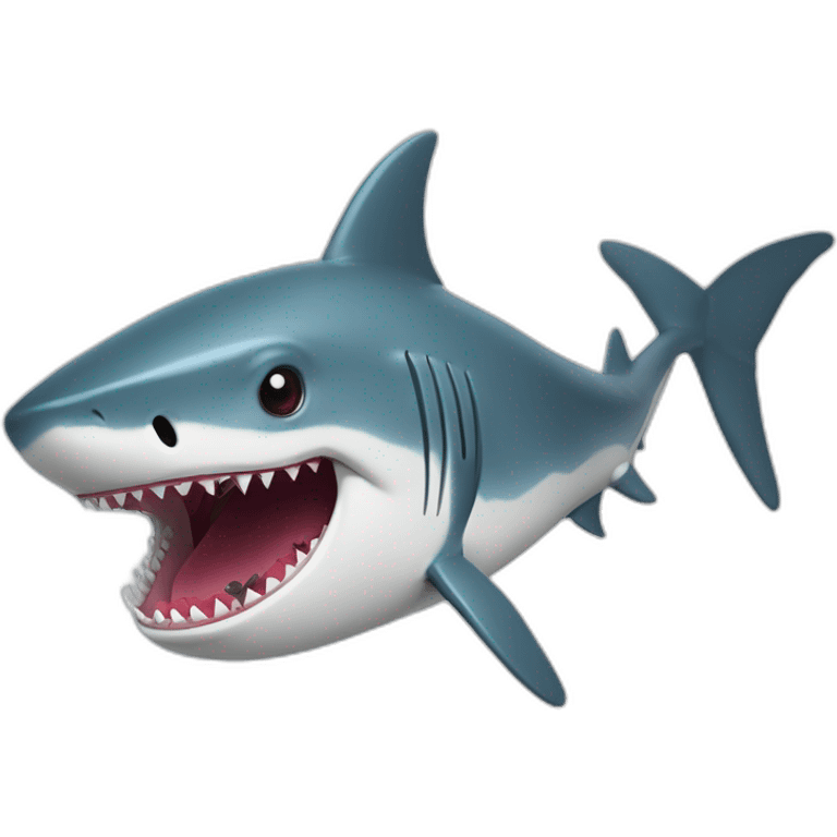 requin avec une huitre énorme dans la bouche emoji