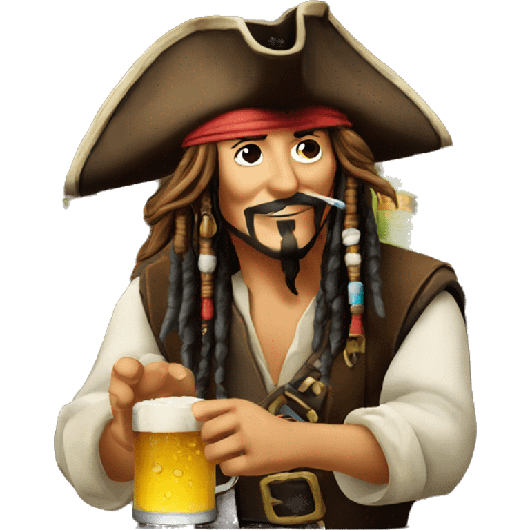 Jack Sparrow drink beer emoji