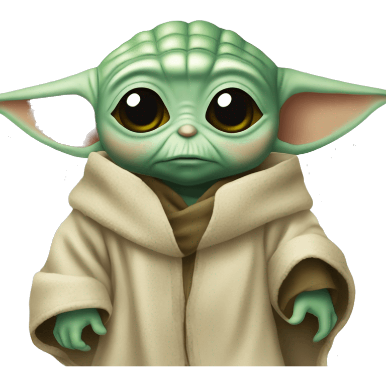 Baby Yoda in a medical mask emoji