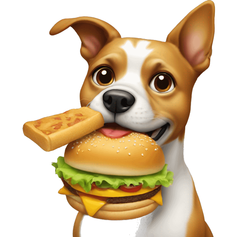 Dog eating a hamburger  emoji