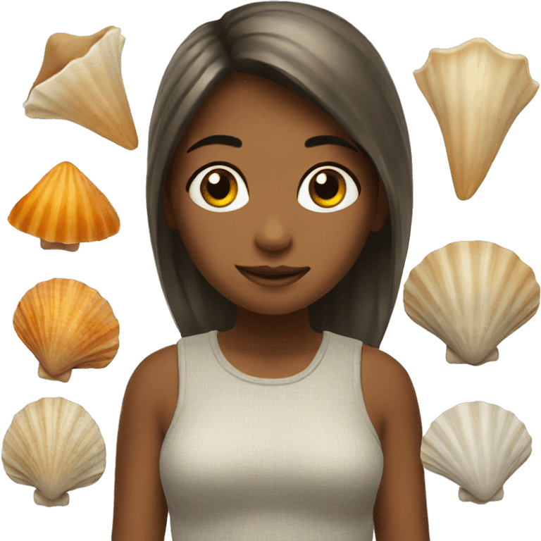 Girl with seashells  emoji