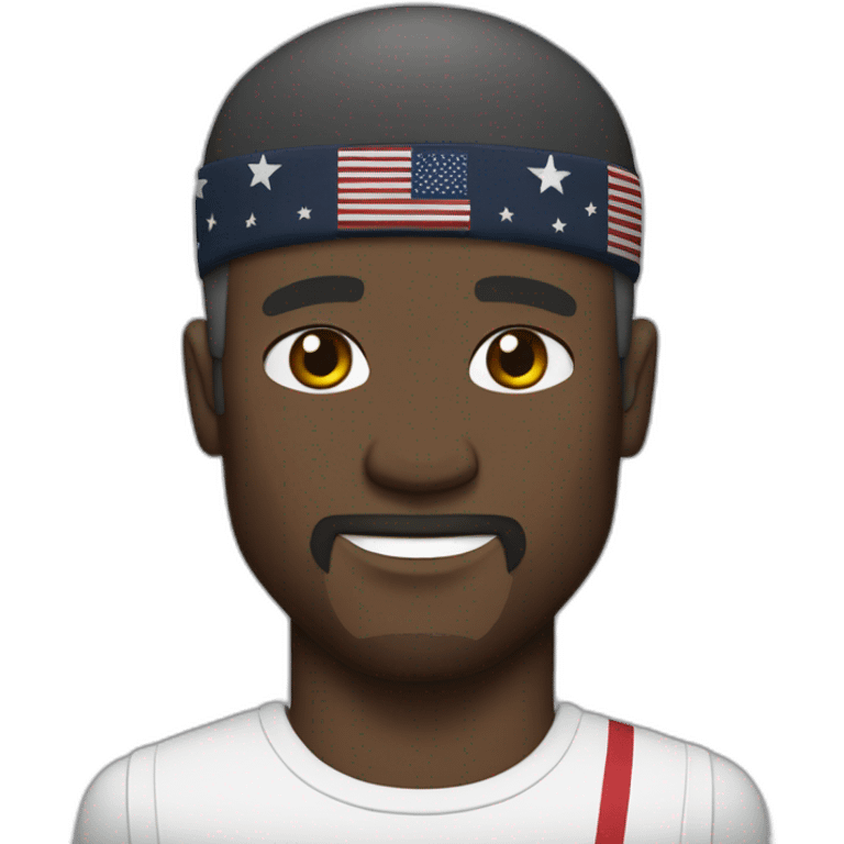 Terry crews with long straight black hair and flag headband emoji