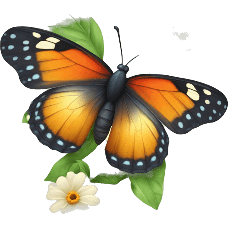 A butterfly on a flower emoji