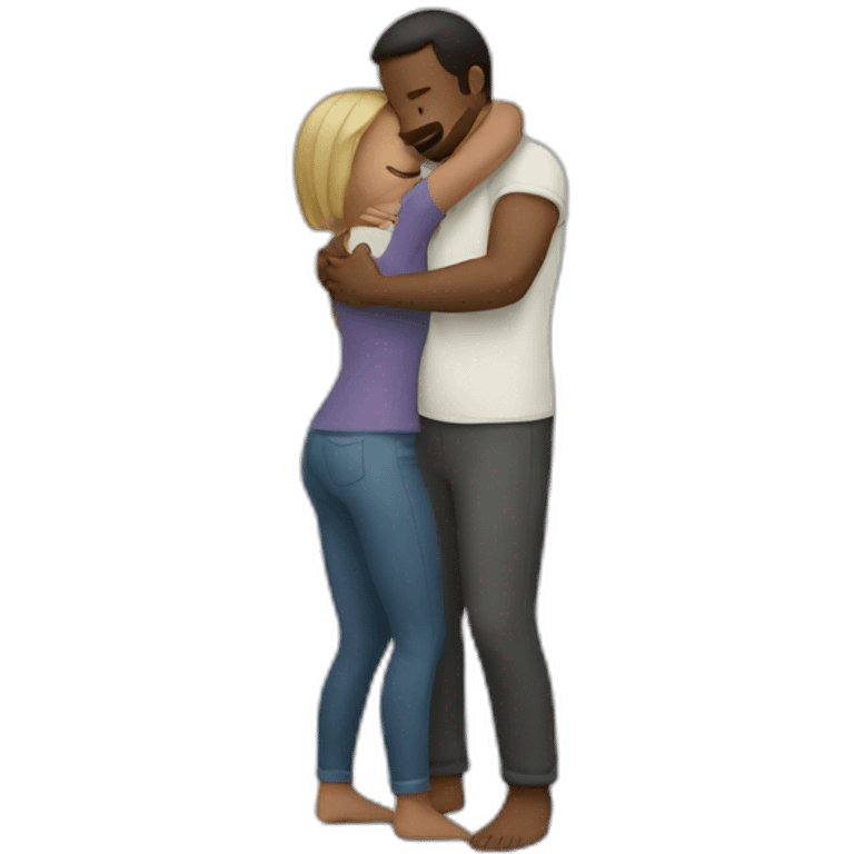 Couple White hug emoji