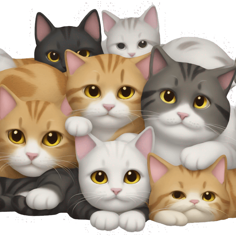 10 cats laying down emoji