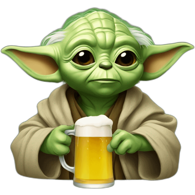 Yoda drinking a beer emoji