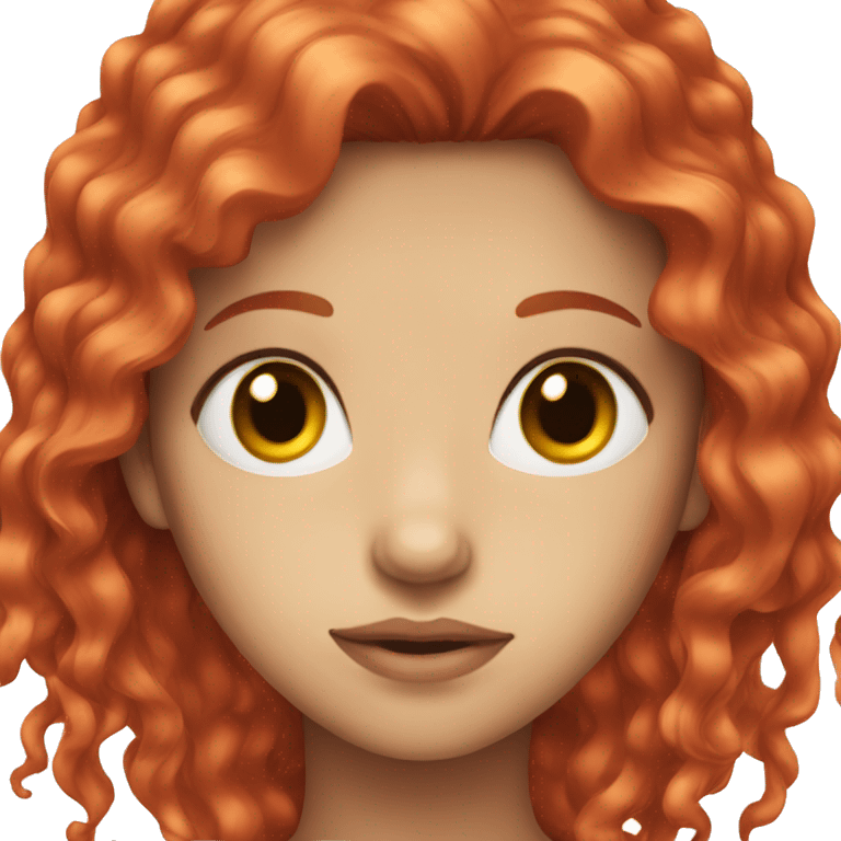 girl with red hair and red eyes, head only emoji