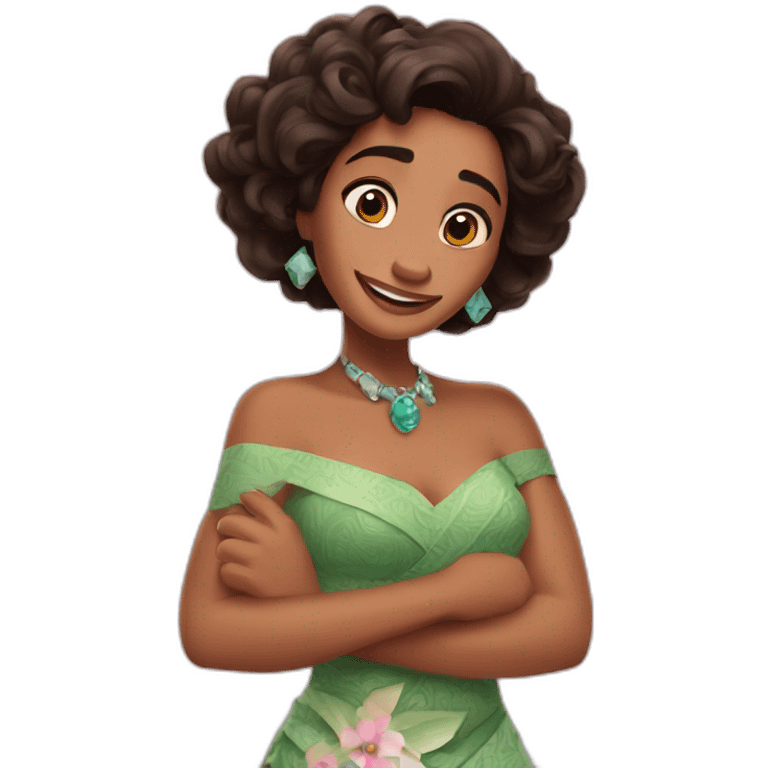 Grand mother Moana Disney happy hold gem emoji