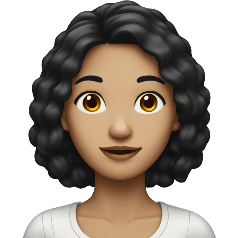 A fair skinned woman with black hair  emoji