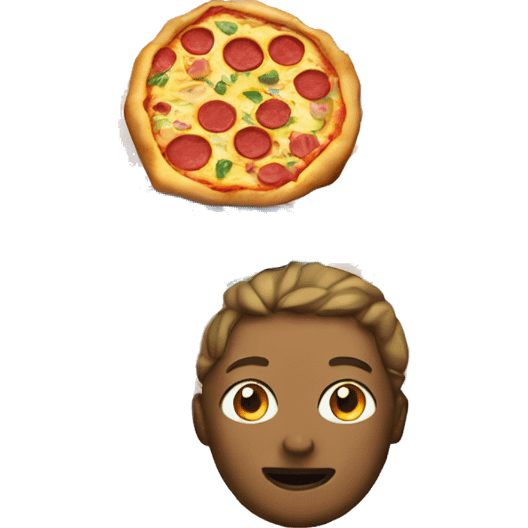  apple with swimsuit and with a pizza on head emoji