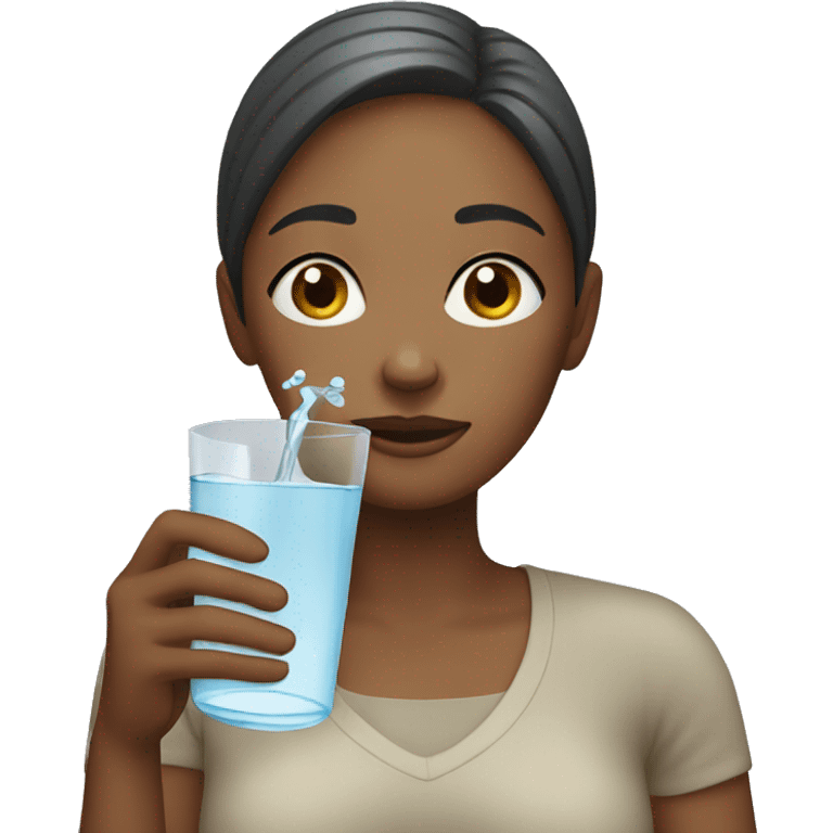 Woman drinking water  emoji