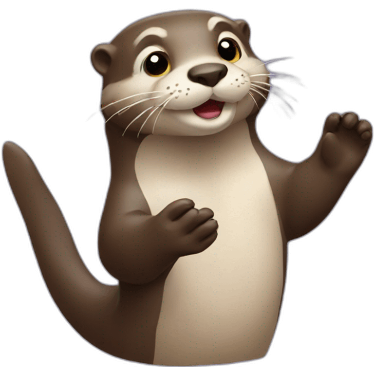 otter waving emoji