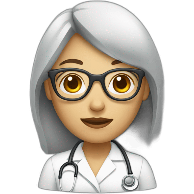 Mujer médica con lentes de sol emoji