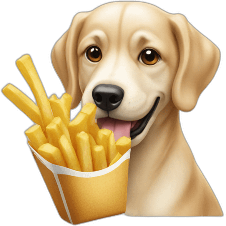 Chien qui mange des frites emoji