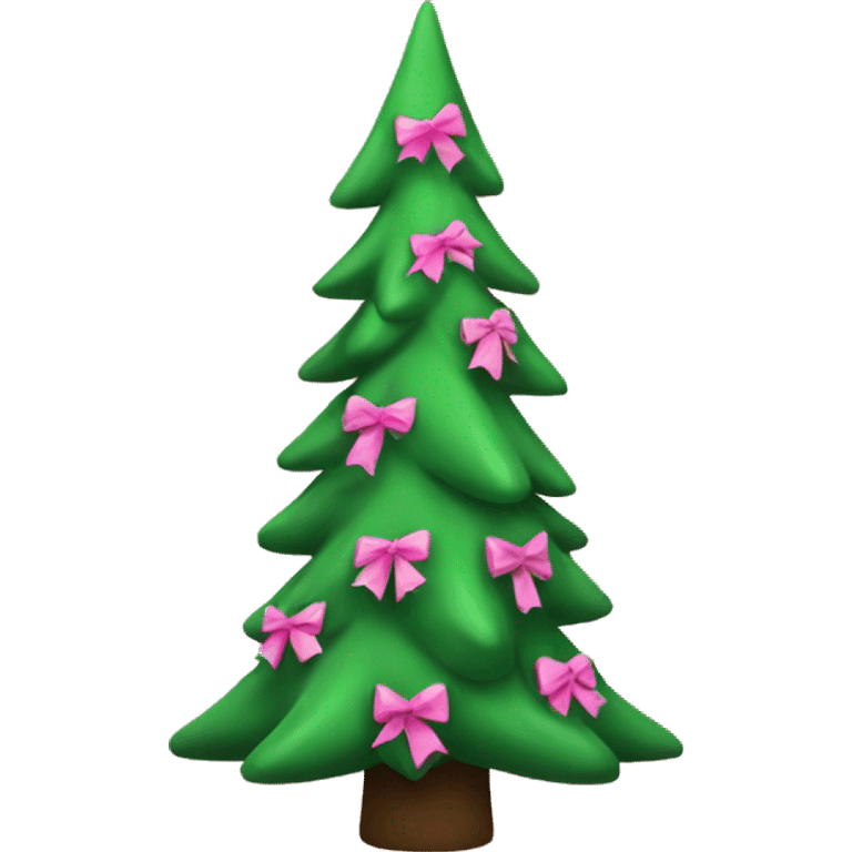 Chrismas tree with pink bows up emoji