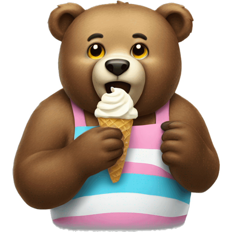 Bear eating ice cream emoji