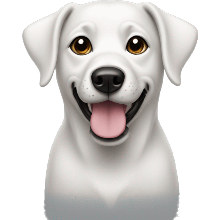 Dog white with black ear emoji