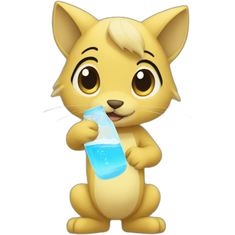 cute abra drinking water emoji