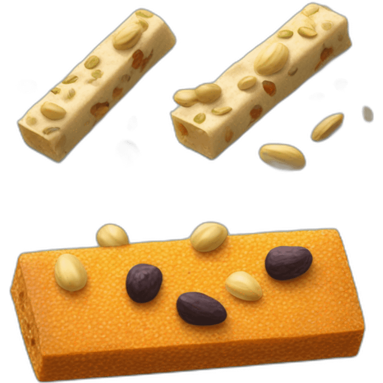 cereal bar with pumpkin seeds, raisins and grains of amaranth emoji