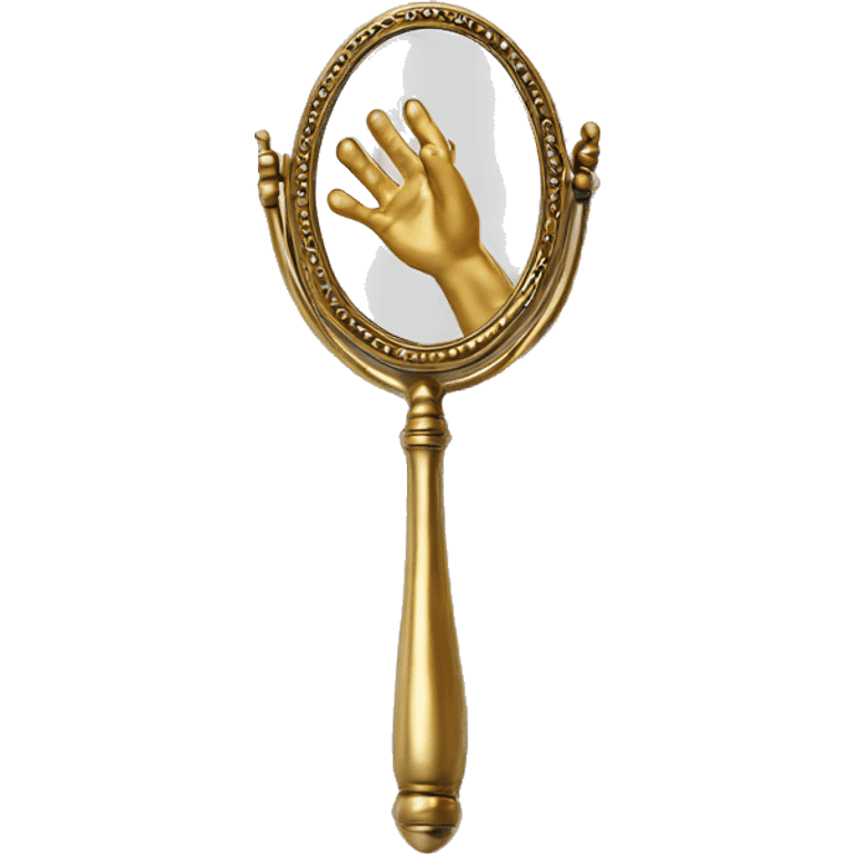 hand mirror vintage gold emoji