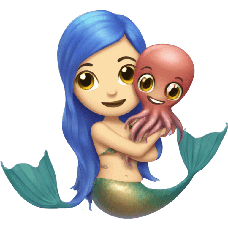 mermaid hugging squid emoji