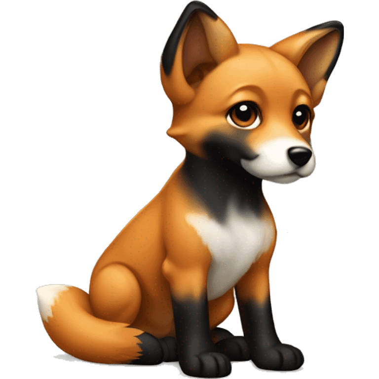 Fox dog puppy with black muzzle emoji