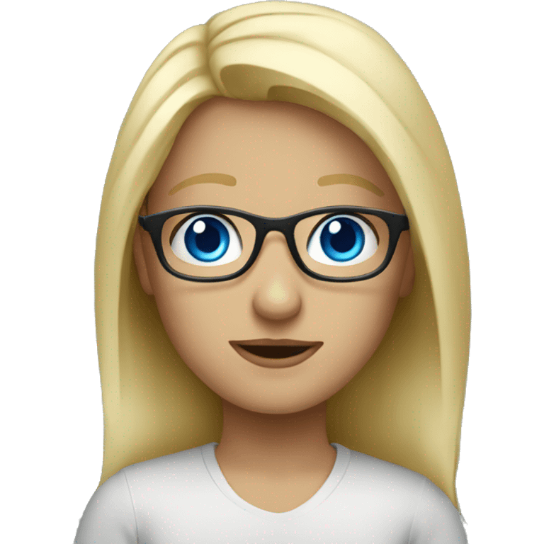 blonde blue eyes glasse emoji