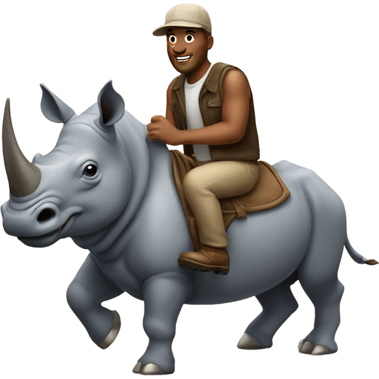 Man riding rhino emoji