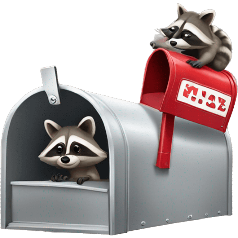 raccoon kissing mailbox emoji