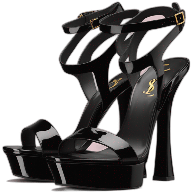 Ysl heel sandal TRIBUTE PLATFORM SANDAL black PATENT LEATHER emoji