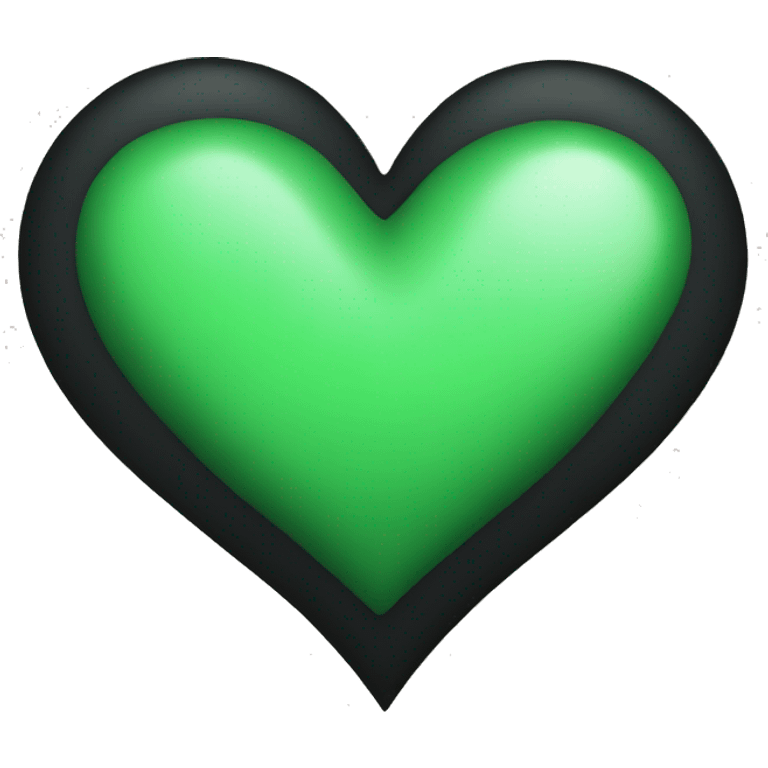 Half black and half Green heart emoji