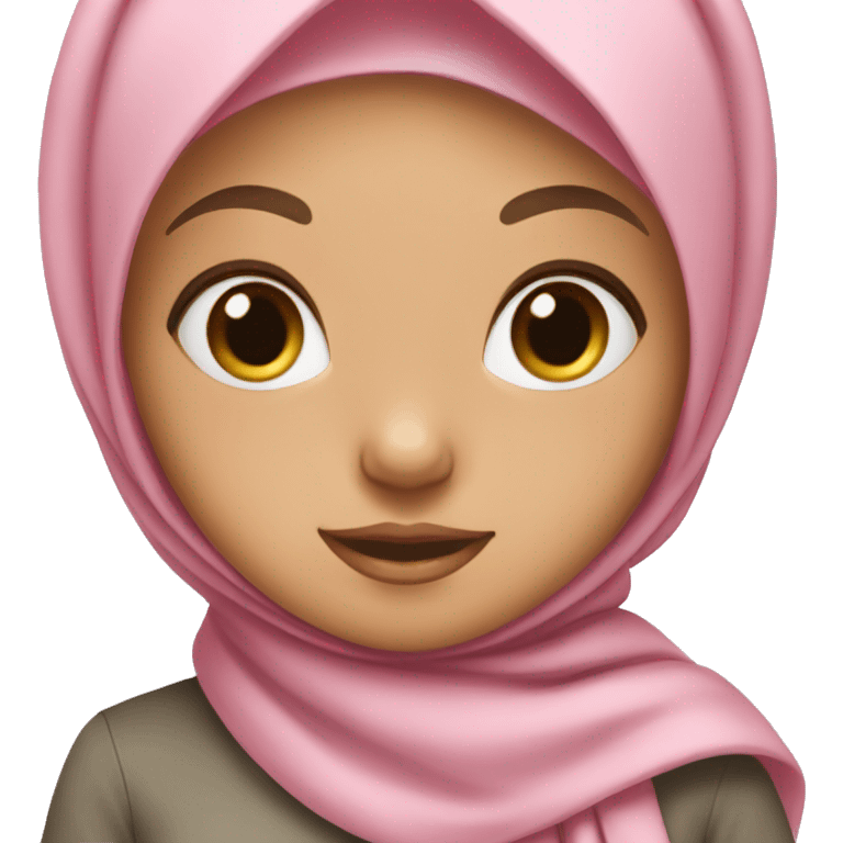 A girl wearing hijab and soft pink bow emoji