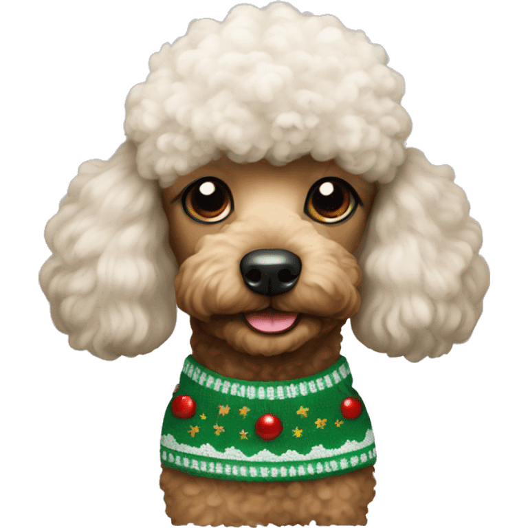 poodle with a christmas sweater on  emoji