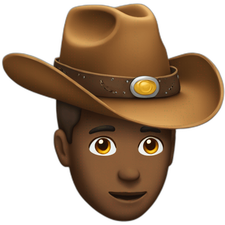 cowboy hat on top of a head-sized ear emoji